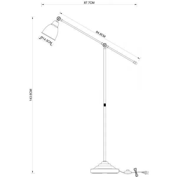 Торшер Arte Lamp BRACCIO ARTE LAMP A2054PN-1WH