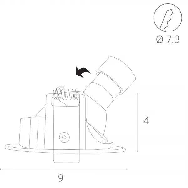 Точечный встраиваемый светильник Arte Lamp ACCENTO ARTE LAMP A3219PL-1BK