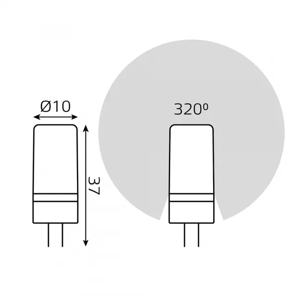 Светодиодная лампа Gauss 4W 400Lm 2700K G4 107307104 GAUSS 107307104_GAUSS