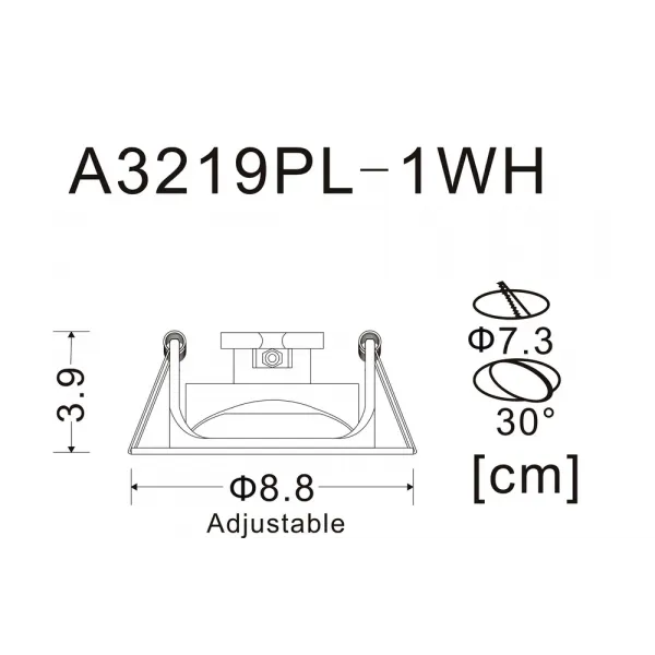 Точечный встраиваемый светильник Arte Lamp ACCENTO ARTE LAMP A3219PL-1WH