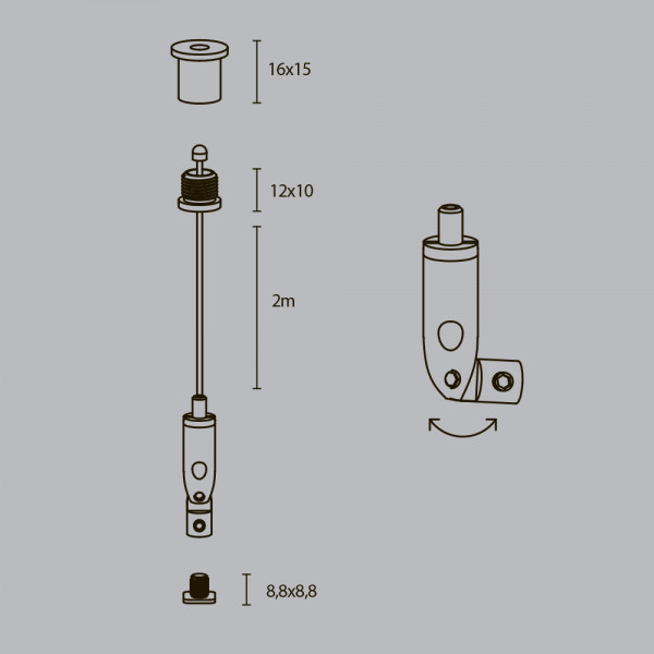 Комплект подвесов для радиусного профиля 2м.