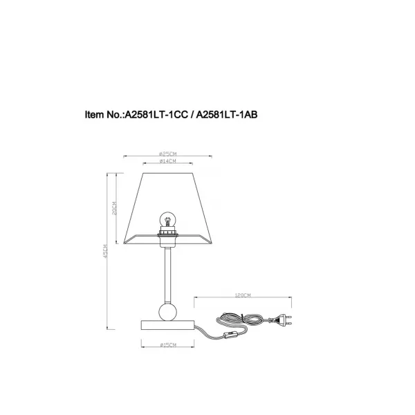 Кабинетная настольная лампа Arte Lamp ELBA ARTE LAMP A2581LT-1CC