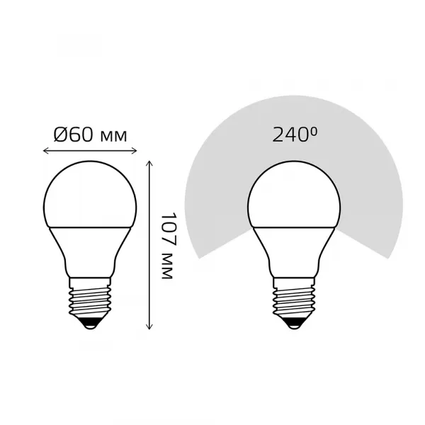 Светодиодная лампа Gauss A60 10W 880Lm 3000K E27 102502110 GAUSS 102502110_GAUSS
