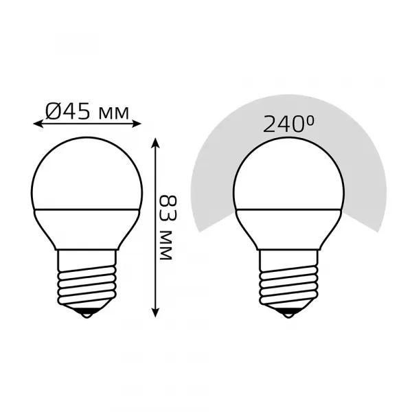 Комплект светодиодных ламп (3шт) Gauss ELEMENTARY GLOBE Шар 6W 420lm 3000K E27 53216T GAUSS 53216T_GAUSS