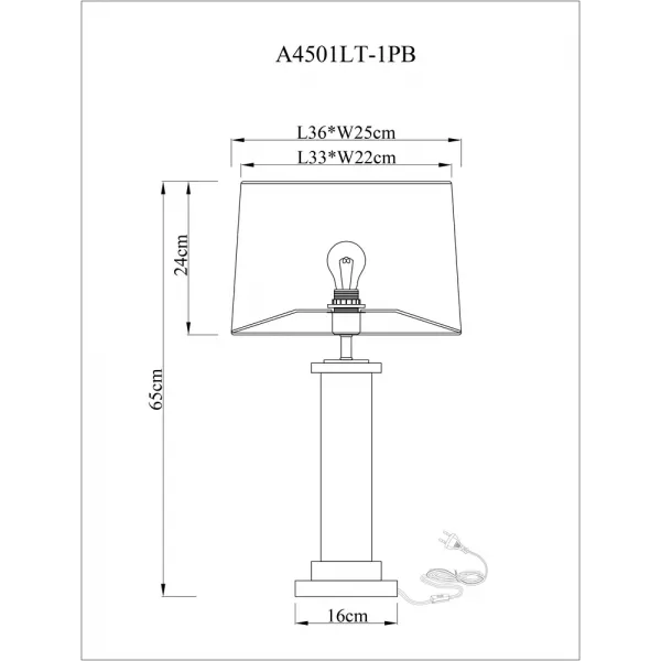 Декоративная настольная лампа Arte Lamp CAMELOT ARTE LAMP A4501LT-1PB