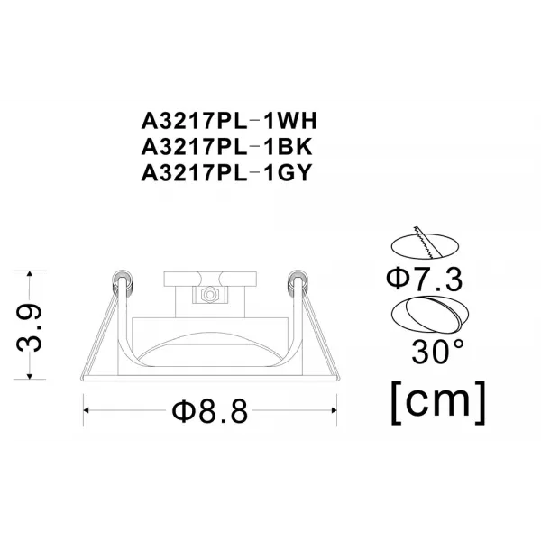 Точечный встраиваемый светильник Arte Lamp ACCENTO ARTE LAMP A3217PL-1GY