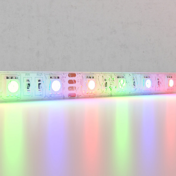 Светодиодная лента 24В 5050 14,4Вт/м RGB 5м IP65