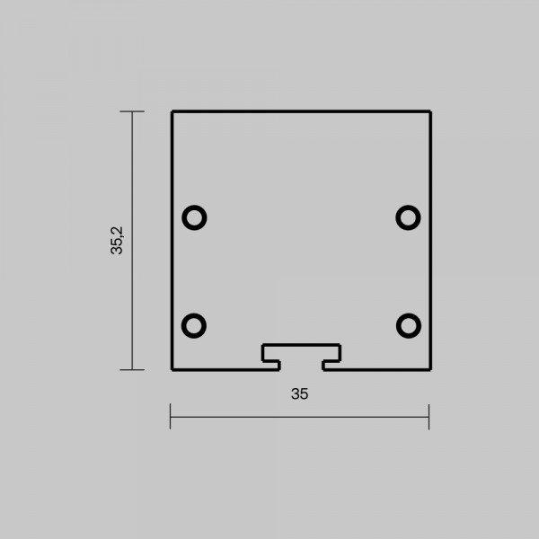 Комплект заглушек (для профиля 35×35) 2 шт., ALM-3535BT-B-EC 642038