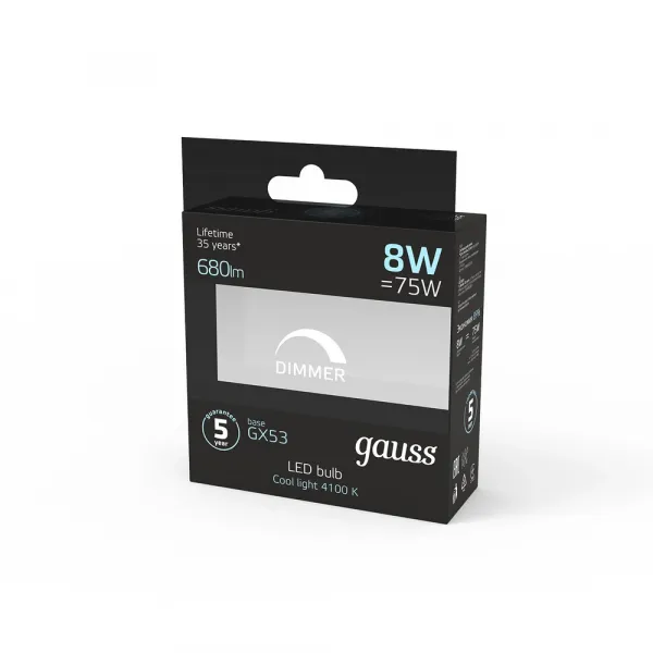 Светодиодная лампа Gauss 8W 680Lm 4100K GX53 108408208-D GAUSS 108408208-D_GAUSS
