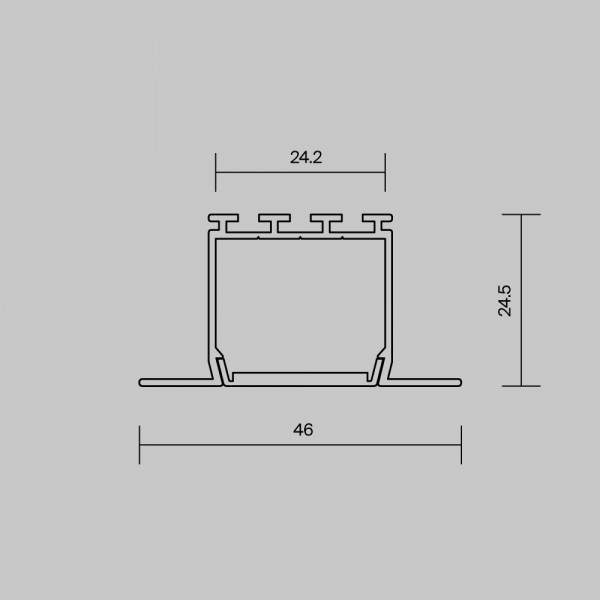 Алюминиевый профиль встраиваемый ALM-4625-S-2M
