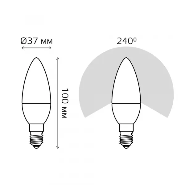Комплект светодиодных ламп (3шт) Gauss ELEMENTARY CANDLE Свеча 6W 420lm 3000K E14 33116T GAUSS 33116T_GAUSS