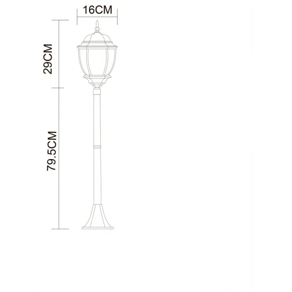 Парковый светильник Arte Lamp PEGASUS ARTE LAMP A3151PA-1BN
