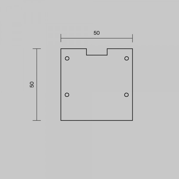 Комплект заглушек (для профиля 50×50) 2 шт., ALM-5050-S-EC 642046