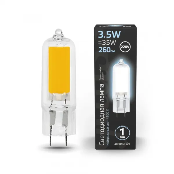 Светодиодная лампа Gauss 3,5W 260Lm 4100K G4 107807203 GAUSS 107807203_GAUSS
