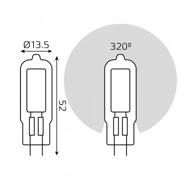 Светодиодная лампа Gauss 3,5W 240Lm 3000K G4 107807103 GAUSS 107807103_GAUSS