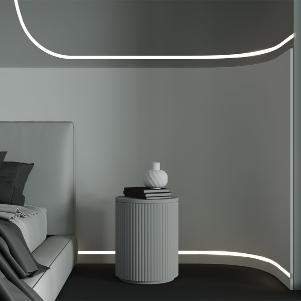 Алюминиевый профиль встраиваемый с вертикальным изгибом ALM-6214TB-S-2M
