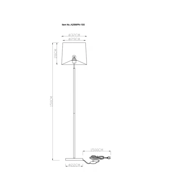 Торшер Arte Lamp RODOS ARTE LAMP A2589PN-1SS
